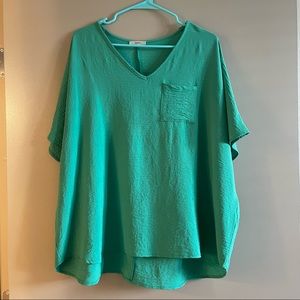 Green Oversized Blouse
